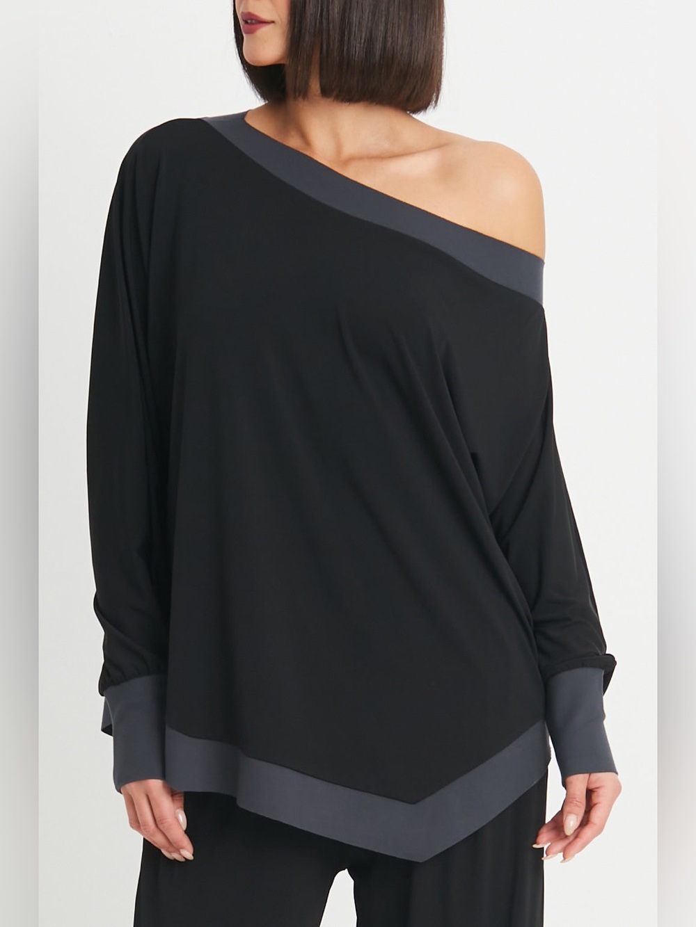 PLANET By Lauren G 1175MT Swing Tunic Top One Size Matte Jersey Relaxed Slouchy
